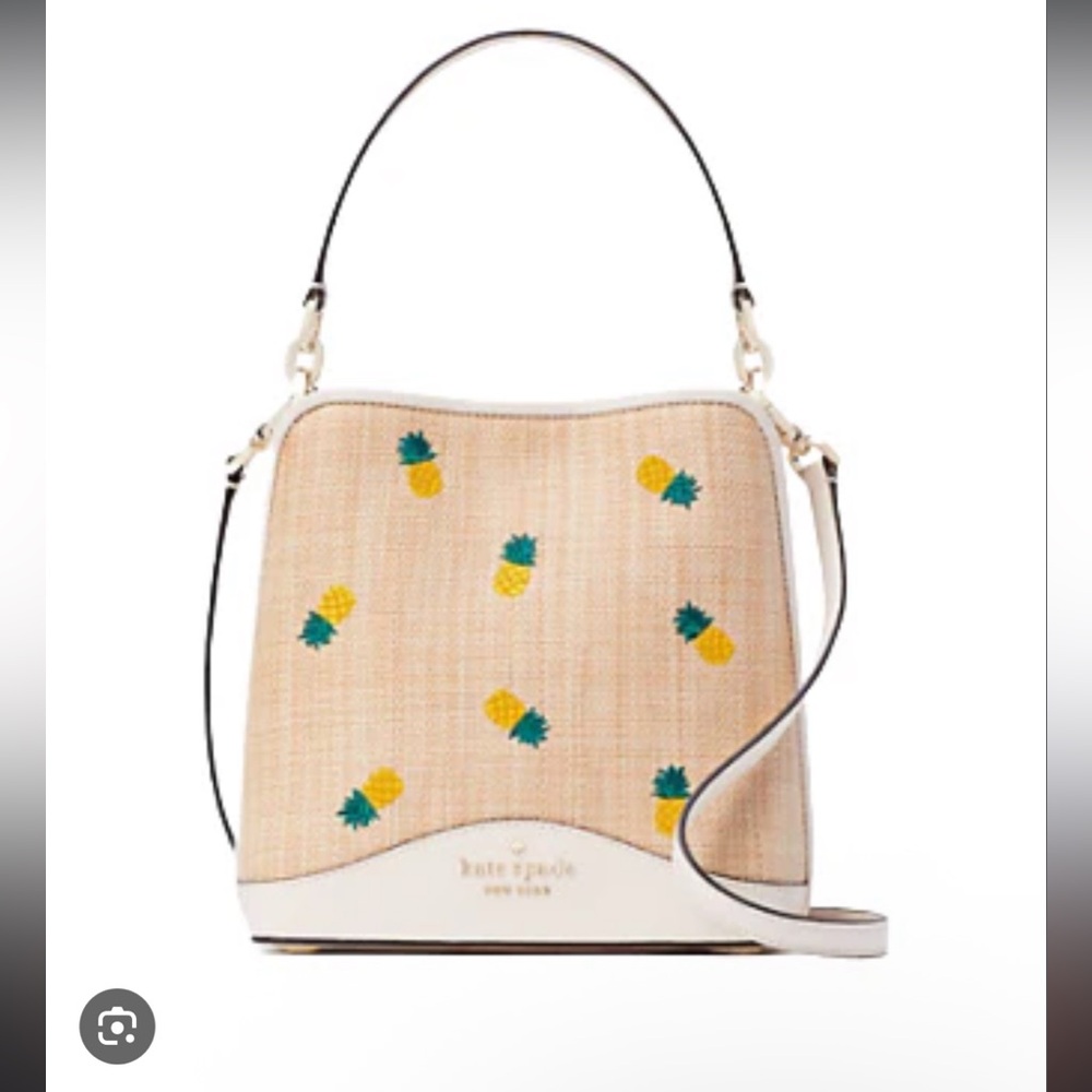 ⭐️NWT⭐️ Kate Spade Darcy Pineapple Embroidered Bucket Bag Crossbody